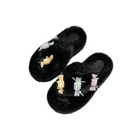 Lacyhop Women s Bedroom Non-slip Slip On Fluffy Slides Ladies Bathroom Casual Winter Warm Plush Slipper Cozy Flat Fuzzy Slippers
Lacyhop Women s Bedroom Non-slip Slip On Fluffy Slides Ladies Bathroom Casual Winter Warm Plush Slipper Cozy Flat Fuzzy Slippers