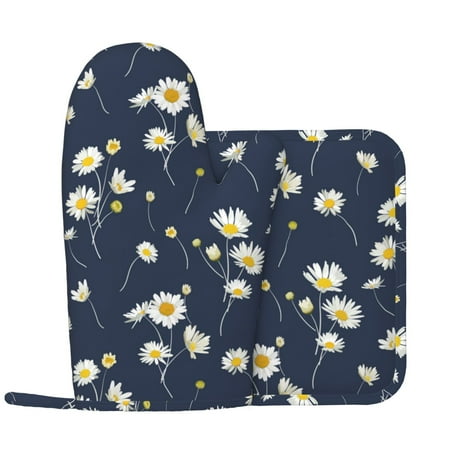 Oven Mitts and Pot Holders Sets - Pistil Daisies Flowers Heat Resistant Silicone Oven Gloves (Left Glove) with Non-Slip Silicone Surface and hot pads for kitchen Baking Cooking
Oven Mitts and Pot Holders Sets - Pistil Daisies Flowers Heat Resistant Silicone Oven Gloves (Left Glove) with Non-Slip Silicone Surface and hot pads for kitchen Baking Cooking