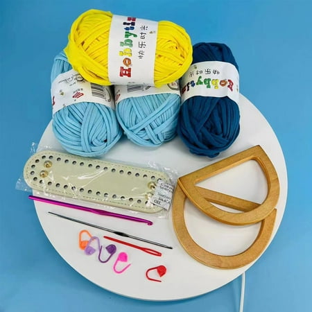 DIY Handmade Bag Retro Style Handbag Stitching with Sewing Tools PU Leather Bottom Crochet Handle Bags Making Craft Accessories
DIY Handmade Bag Retro Style Handbag Stitching with Sewing Tools PU Leather Bottom Crochet Handle Bags Making Craft Accessories