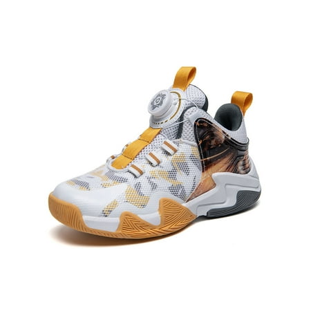 Avamo Kids Basketball Shoes Non-Slip Sneakers Durable Running Shoe Training Trainers School Fashion Sport White Gold 6.5
Avamo Kids Basketball Shoes Non-Slip Sneakers Durable Running Shoe Training Trainers School Fashion Sport White Gold 6.5