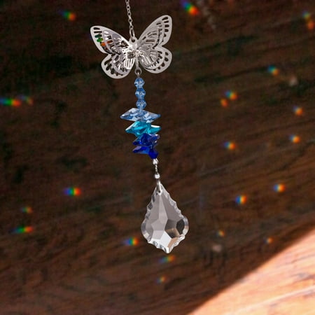 Bwgrytuy Modern Rainbow Crystal Angel Chakra Suncatcher Car Charm Pendant