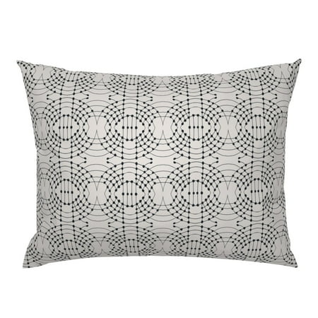 Constellation Black And Cream Dot Geo Pillow Sham by Roostery