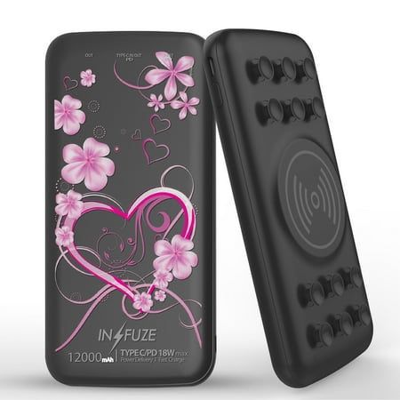 INFUZE Qi Wireless Portable Charger for Google Pixel 5a External Battery (12000 mAh 18W Power Delivery USB-C/USB-A Quick Charge 3.0 Ports Suction Cups) with Touchless Tool - Love Flowers
INFUZE Qi Wireless Portable Charger for Google Pixel 5a External Battery (12000 mAh 18W Power Delivery USB-C/USB-A Quick Charge 3.0 Ports Suction Cups) with Touchless Tool - Love Flowers