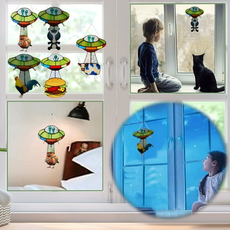 WNG Ufo Alien Cow Pendant Ornaments Alien And Cow Stained Window Panel Painted Ufo Pendant for Windows Doors Home Decoration
WNG Ufo Alien Cow Pendant Ornaments Alien And Cow Stained Window Panel Painted Ufo Pendant for Windows Doors Home Decoration