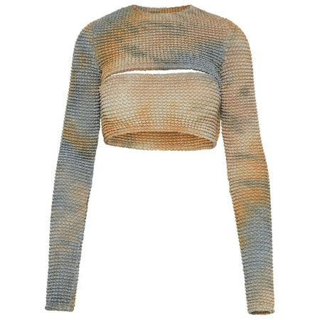 Off-White Woman Beige Viscose Smock Top