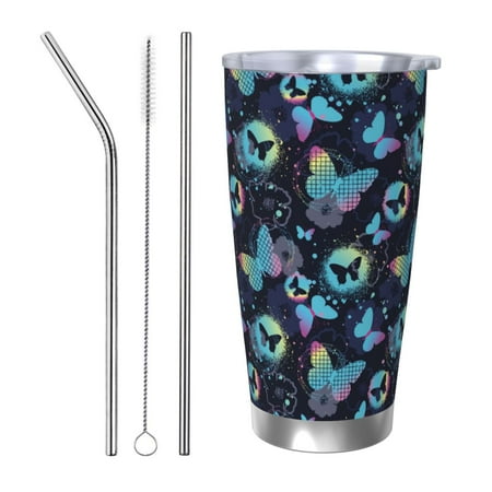 Salouo Blue Butterfly Print 20oz Tumbler with Lid Stainless Steel Vacuum Insulated Tumbler Durable Insulated Coffee Mug Thermal Cup with Splash Proof Sliding Lid-Straw Three-piece Set
Salouo Blue Butterfly Print 20oz Tumbler with Lid Stainless Steel Vacuum Insulated Tumbler Durable Insulated Coffee Mug Thermal Cup with Splash Proof Sliding Lid-Straw Three-piece Set