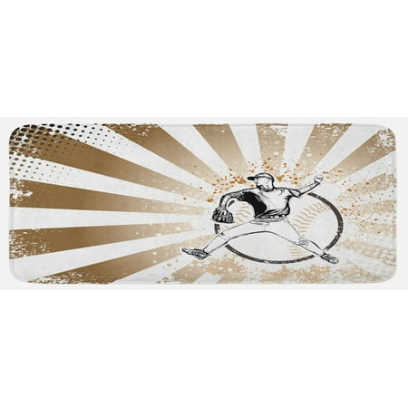 Baseball Kitchen Mat Retro Illustration of Baseball Player on Distressed Striped Pattern Pop Art Image Plush Decorative Kitchen Mat with Non Slip Backing 47 X 19 Brown White by Ambesonne
Baseball Kitchen Mat Retro Illustration of Baseball Player on Distressed Striped Pattern Pop Art Image Plush Decorative Kitchen Mat with Non Slip Backing 47 X 19 Brown White by Ambesonne