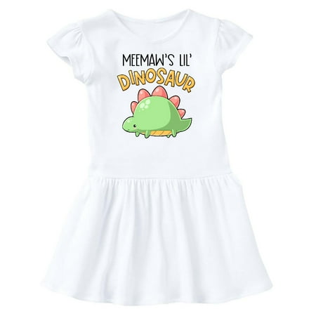Inktastic Meemaw s Lil Dinosaur with Cute Stegosaurus Gift Baby Girl Dress