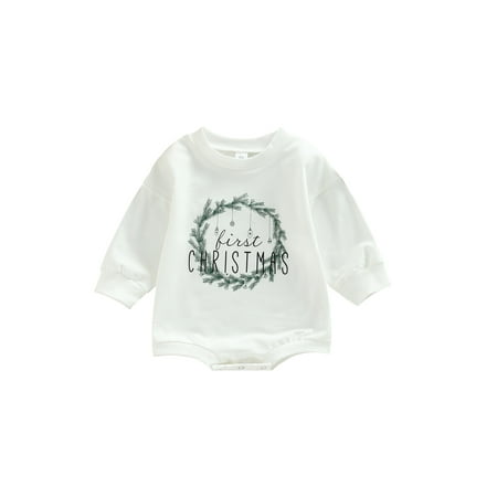 MissiMae Newborn Baby Christmas Romper Long Sleeve Round Neck Wreath Letter Print Bodysuit 0-24M
MissiMae Newborn Baby Christmas Romper Long Sleeve Round Neck Wreath Letter Print Bodysuit 0-24M