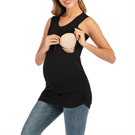 SHENGXINY Nursing Tank Tops Women Round Neck Sleeveless Vest Solid Color Maternity Shirt Summer Casual Double Layer Breastfeeding Clothes
SHENGXINY Nursing Tank Tops Women Round Neck Sleeveless Vest Solid Color Maternity Shirt Summer Casual Double Layer Breastfeeding Clothes