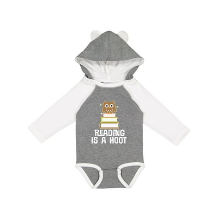 Inktastic Reading Is A Hoot Librarian Gift Gift Baby Girl Long Sleeve Bodysuit
