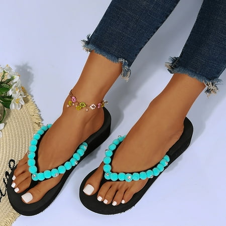 Cathalem Women s Summer Hairball Rhinestones Non Slip Home Bathroom Slip On Wedge Flip Flops for Women Wedge Heel Memory Foam Blue 8.5
Cathalem Women s Summer Hairball Rhinestones Non Slip Home Bathroom Slip On Wedge Flip Flops for Women Wedge Heel Memory Foam Blue 8.5
