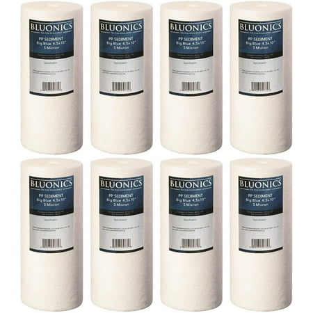 Big Blue Sediment Replacement Water Filters 8pcs (5 Micron) 4.5 x 10 Whole House Cartridges
Big Blue Sediment Replacement Water Filters 8pcs (5 Micron) 4.5 x 10 Whole House Cartridges