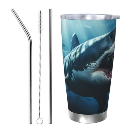 Vsdgher 3D Realistic Shark 20 Oz Stainless Steel Vacuum Insulated Travel Mug Coffee Cup for Home Office Outdoor Works Great for Ice Drinks and Hot Beverage -Straw Three-piece Set
Vsdgher 3D Realistic Shark 20 Oz Stainless Steel Vacuum Insulated Travel Mug Coffee Cup for Home Office Outdoor Works Great for Ice Drinks and Hot Beverage -Straw Three-piece Set