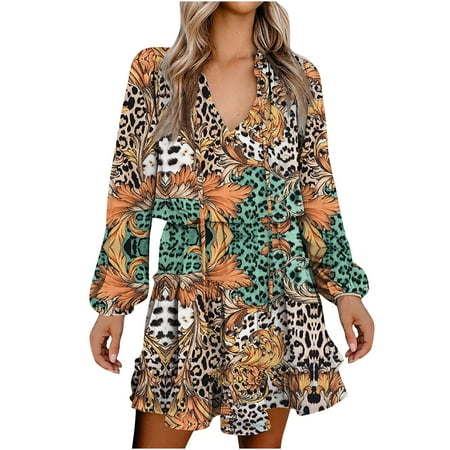 Sweater Dresses for Women 2022 White Corset Dress Women s Fashion Casual V-Neck Long Sleeves Printing Lace-up Dress Sweater Dress for Women Brown S
Sweater Dresses for Women 2022 White Corset Dress Women s Fashion Casual V-Neck Long Sleeves Printing Lace-up Dress Sweater Dress for Women Brown S
