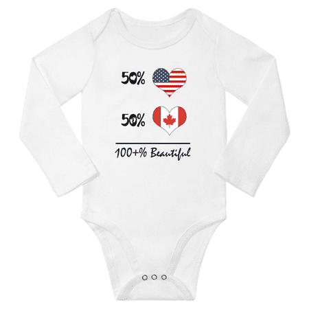 50% Canadian + 50% American = 100+% Beautiful Baby Long Sleeve Bodysuit (White 12 Months)
50% Canadian + 50% American = 100+% Beautiful Baby Long Sleeve Bodysuit (White 12 Months)