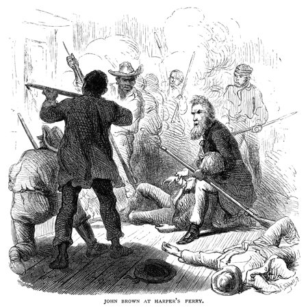 John Brown (1800-1859) Namerican Abolitionist Inside The Armory At HarperS Ferry Virginia Where John Brown And His Men Were Trapped By The Fire Of US Marines Under The Command Of Col Robert E Lee 18 O