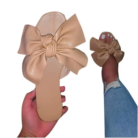 Women Open Toe Slides Cute Bow-Knot Flat Slippers for Bathroom - Ladies Slippers Comfy Beach Roman Shoes
Women Open Toe Slides Cute Bow-Knot Flat Slippers for Bathroom - Ladies Slippers Comfy Beach Roman Shoes