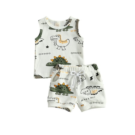 2Pcs Baby Boys Tracksuit Summer Outfits Toddler Clothes Set Cartoon Dinosaur Print Sleeveless Vest+Elastic Waist Shorts 0-24M
2Pcs Baby Boys Tracksuit Summer Outfits Toddler Clothes Set Cartoon Dinosaur Print Sleeveless Vest+Elastic Waist Shorts 0-24M