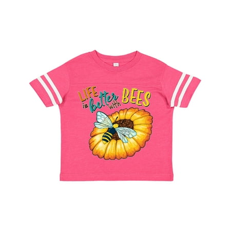 Inktastic Life Is Better With Bees- bee on flower Gift Toddler Boy or Toddler Girl T-Shirt