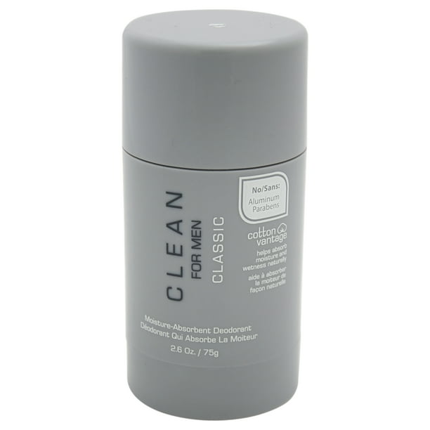 Classic Moisture-Absorbent Deodorant Stick by Clean for Men - 2.6 oz Deodorant Stick