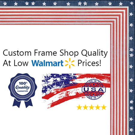 8x8 American Flag Wood Frame - Great for Posters, Photos, Art Prints, Mirror, Chalk Boards, Cork Boards and Marker
