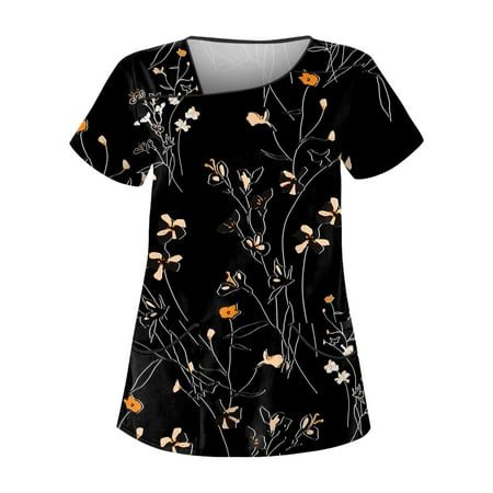 BIZIZA Scrub Tops Women Fashion 2023 Short Sleeve Plus Size Scrub tops Floral Graphic with Two Pocket V Neck Womens Tops Clearance Black 3XL
BIZIZA Scrub Tops Women Fashion 2023 Short Sleeve Plus Size Scrub tops Floral Graphic with Two Pocket V Neck Womens Tops Clearance Black 3XL