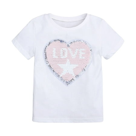 Odeerbi Baby Boy Girl Clothes Toddler Outfit Fashion Cotton Funny Discoloration Flip Heart Sequins Pattern Top T-shirt White
Odeerbi Baby Boy Girl Clothes Toddler Outfit Fashion Cotton Funny Discoloration Flip Heart Sequins Pattern Top T-shirt White