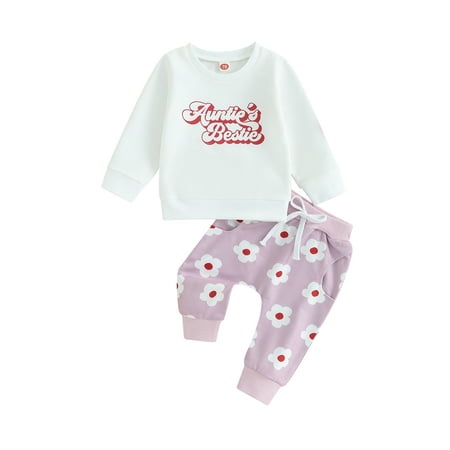 Suanret Toddler Baby Girls Autumn Tops Pants Sets Long Sleeve Letter Print Sweatshirt Floral Pants Clothes White 6-12 Months
Suanret Toddler Baby Girls Autumn Tops Pants Sets Long Sleeve Letter Print Sweatshirt Floral Pants Clothes White 6-12 Months