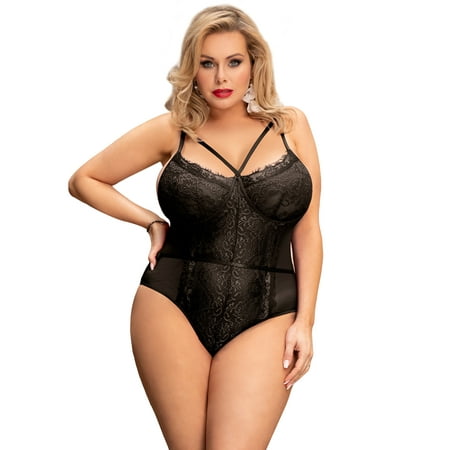 Black Lace Lingerie Bodysuit Sexy Teddy for Women Plus Size Mesh Romper One Piece Leotard XL-2XL
Black Lace Lingerie Bodysuit Sexy Teddy for Women Plus Size Mesh Romper One Piece Leotard XL-2XL