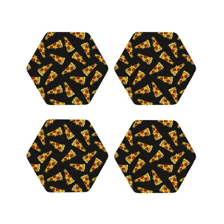Drink Coasters Set of 4 Cute Pizza Black Leather Coasters for Coffee Table Protector Heat Resistant Cute Coasters for Home Decor Housewarming Gifts Bar Kitchen 4 Inch Hexagon
Drink Coasters Set of 4 Cute Pizza Black Leather Coasters for Coffee Table Protector Heat Resistant Cute Coasters for Home Decor Housewarming Gifts Bar Kitchen 4 Inch Hexagon