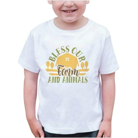 7 ate 9 Apparel Kids Farm Life Shirts - Bless Our Farm White T-Shirt 5T