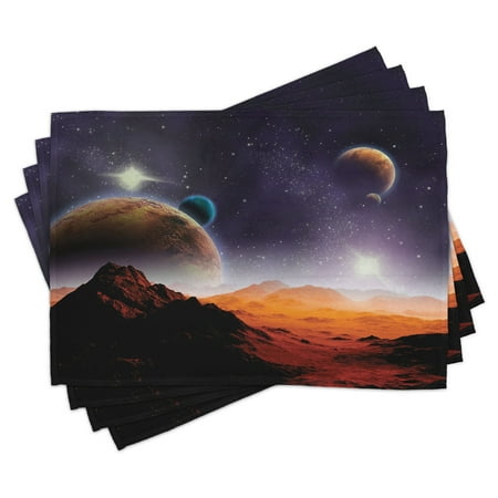 Galaxy Placemats Set of 4 Solar Sky Nebula Orbit Comet Horizon System Earth and Cosmos Fantasy Image Washable Fabric Place Mats for Dining Room Kitchen Table Decor Purple Dark Orange by Ambesonne 
Galaxy Placemats Set of 4 Solar Sky Nebula Orbit Comet Horizon System Earth and Cosmos Fantasy Image Washable Fabric Place Mats for Dining Room Kitchen Table Decor Purple Dark Orange by Ambesonne