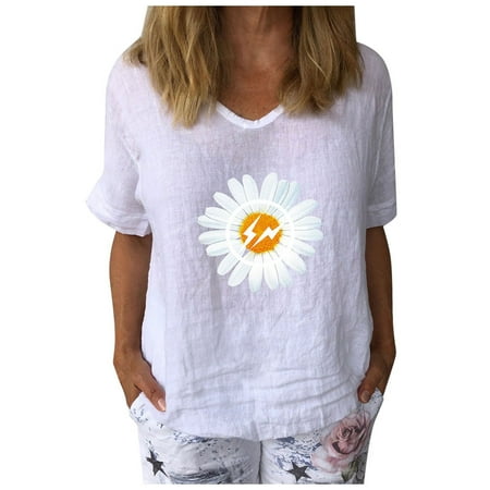White Blouse for Women Fashion Womens Short Sleeve Printed V-Neck Tops T-Shirt Loose Casual Blouse Maternity Shirts White L
White Blouse for Women Fashion Womens Short Sleeve Printed V-Neck Tops T-Shirt Loose Casual Blouse Maternity Shirts White L