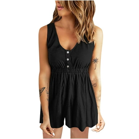 DroolingDog Women s Summer Fashion Sleeveless Solid Camisole Suspenders Round NeckPullover Jumpsuits
DroolingDog Women s Summer Fashion Sleeveless Solid Camisole Suspenders Round NeckPullover Jumpsuits