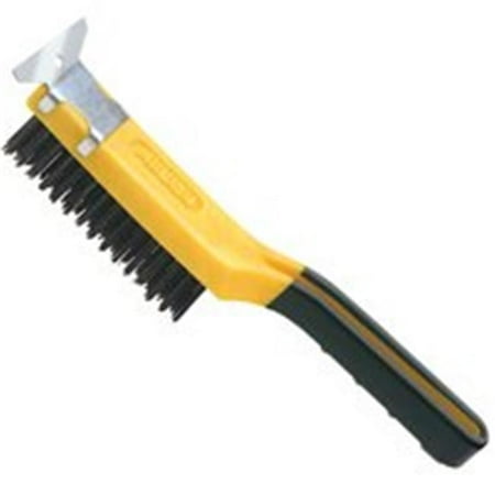 Allway Tools SB411 Grip Carbon Steel Wire Brushes With Scraper- 4 x 11