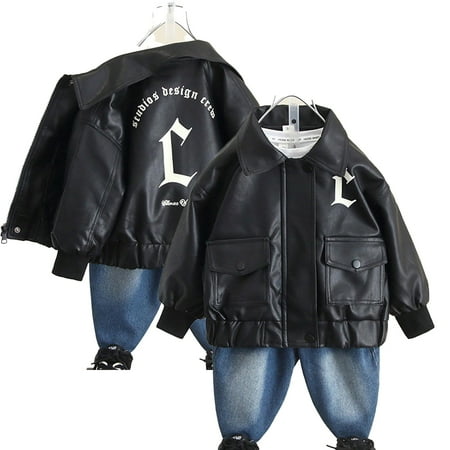 QUDDERR Toddler Kids Boys Leather Jacket Boys PU Leather Zipper Hipster Children s Long-Sleeved Spring and Autumn Jacket for Baby 1-12Y
QUDDERR Toddler Kids Boys Leather Jacket Boys PU Leather Zipper Hipster Children s Long-Sleeved Spring and Autumn Jacket for Baby 1-12Y