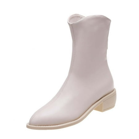 Boots for Women Women S Fashion Solid Color Mid Calf Boots Chunky Heel Middle Heel Pointed Toe Back Zipper Boots
Boots for Women Women S Fashion Solid Color Mid Calf Boots Chunky Heel Middle Heel Pointed Toe Back Zipper Boots