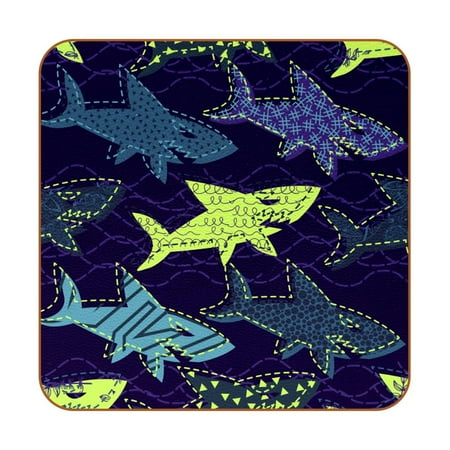 OWNTA Shark Sea Purple Pattern Premium 6-Piece Square Coaster Set in Microfiber Leather - Non-Slip & Absorbent Cup Mats 
OWNTA Shark Sea Purple Pattern Premium 6-Piece Square Coaster Set in Microfiber Leather - Non-Slip & Absorbent Cup Mats