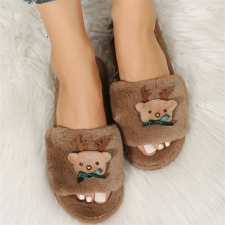 Mishuowoti slipper for women 2023 Ladies Fashion Solid Color Christmas Cartoon Deer Plush Open Toe Comfortable Flat Cotton Slippers
Mishuowoti slipper for women 2023 Ladies Fashion Solid Color Christmas Cartoon Deer Plush Open Toe Comfortable Flat Cotton Slippers