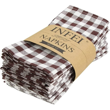 Big Checked Cotton Blended Dinner Cloth Napkins - Set of 12 (40 x 40 cm) - for Events & Home Use (Brown)
Big Checked Cotton Blended Dinner Cloth Napkins - Set of 12 (40 x 40 cm) - for Events & Home Use (Brown)