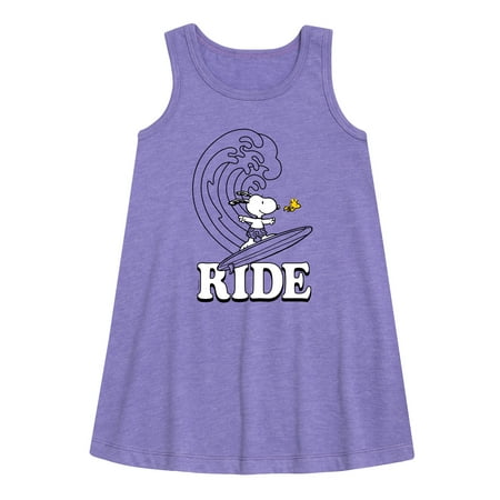 Peanuts - Snoopy s Wave Ride - Toddler and Youth Girls A-line Dress