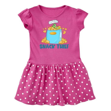 Inktastic Snack Thief Little Dinosaur in Bag of Chips Gift Baby Girl Dress