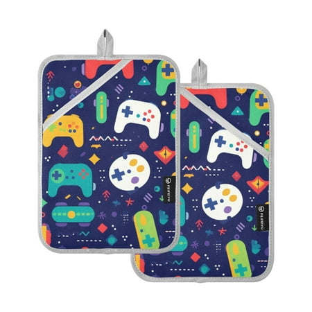 Games Consoles Oven Mitts 2 Pcs Pot Holders Sets Heat Resistant for Kitchen Cooking Baking 7 x9.8
Games Consoles Oven Mitts 2 Pcs Pot Holders Sets Heat Resistant for Kitchen Cooking Baking 7 x9.8