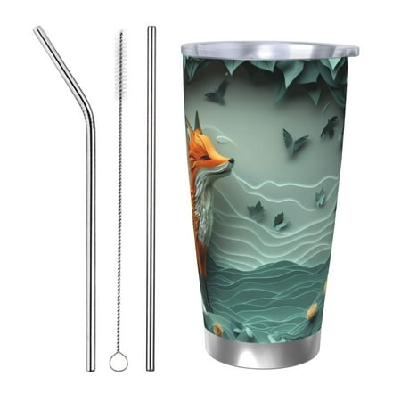 Uemuo Paper Fox Crow Fantasy Print Travel Coffee Mug 20oz Double-walled Car Cup Stainless Steel Insulated Tumbler Leak-proof Travel Cup Reusable Straw Car Cup-Straw Three-piece Set
Uemuo Paper Fox Crow Fantasy Print Travel Coffee Mug 20oz Double-walled Car Cup Stainless Steel Insulated Tumbler Leak-proof Travel Cup Reusable Straw Car Cup-Straw Three-piece Set