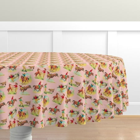 Cotton Sateen Tablecloth 70 Round - Cowgirl Cowboy Pink Paris Horse Print Custom Table Linens by Spoonflower
Cotton Sateen Tablecloth 70 Round - Cowgirl Cowboy Pink Paris Horse Print Custom Table Linens by Spoonflower