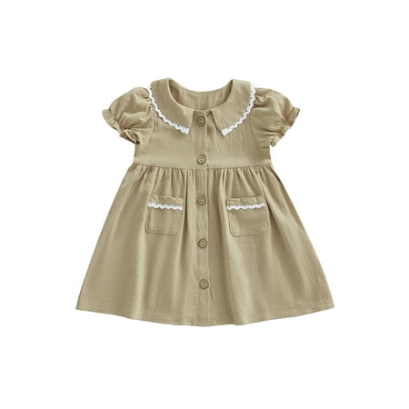 Suanret Toddler Baby Girls Peter Pan Collar Princess Dresses Summer Puff Sleeve Lace High Waist Pleated Casual Loose Dress Coffee 2-3 Years
Suanret Toddler Baby Girls Peter Pan Collar Princess Dresses Summer Puff Sleeve Lace High Waist Pleated Casual Loose Dress Coffee 2-3 Years