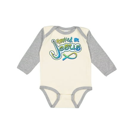 Inktastic hooked on Jesus Christian Gift Baby Boy or Baby Girl Long Sleeve Bodysuit
Inktastic hooked on Jesus Christian Gift Baby Boy or Baby Girl Long Sleeve Bodysuit