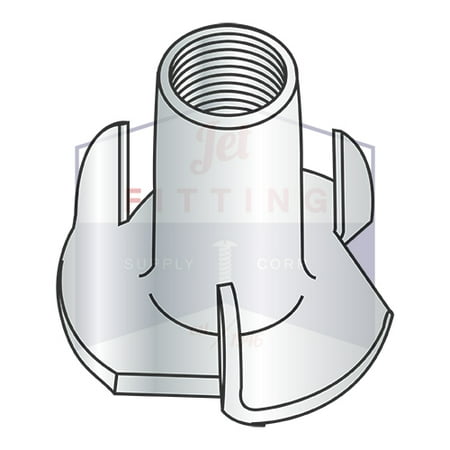 4-40 x 1/8 3 Prong Tee Nuts | Straight Barrel | Steel | Zinc (Quantity: 2000)