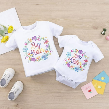 Uccdo Big Sister Little Sister Matching Outfits Toddler Girls Cotton T-shirt Tops Newborn Baby Romper 1Pcs
Uccdo Big Sister Little Sister Matching Outfits Toddler Girls Cotton T-shirt Tops Newborn Baby Romper 1Pcs